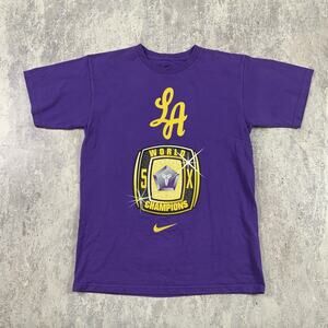 Nike T-Shirt Mens Small Purple Kobe Bryant 5x Champion LA Lakers NBA Black Mamba
